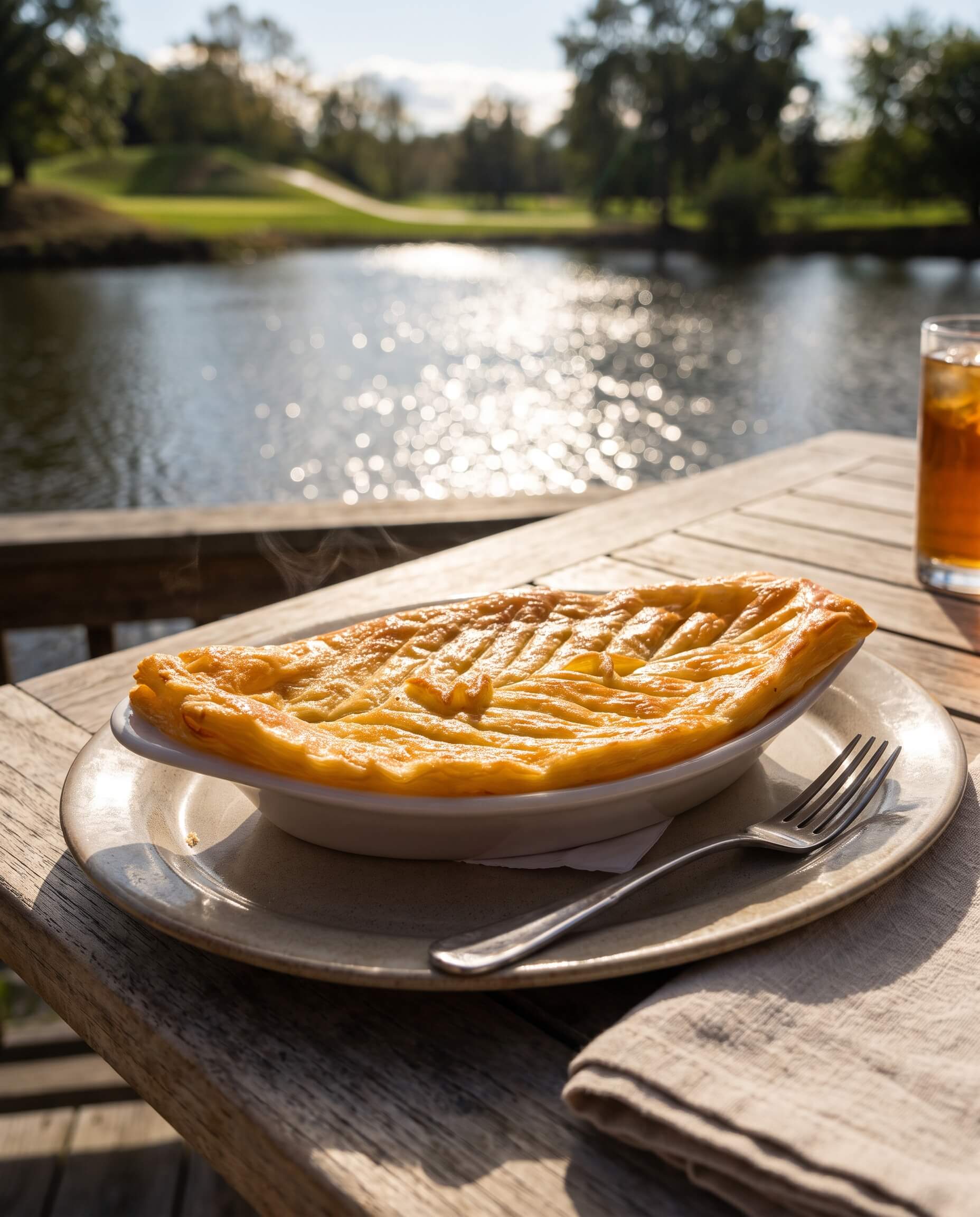 Golden puff pastry turkey pot pie