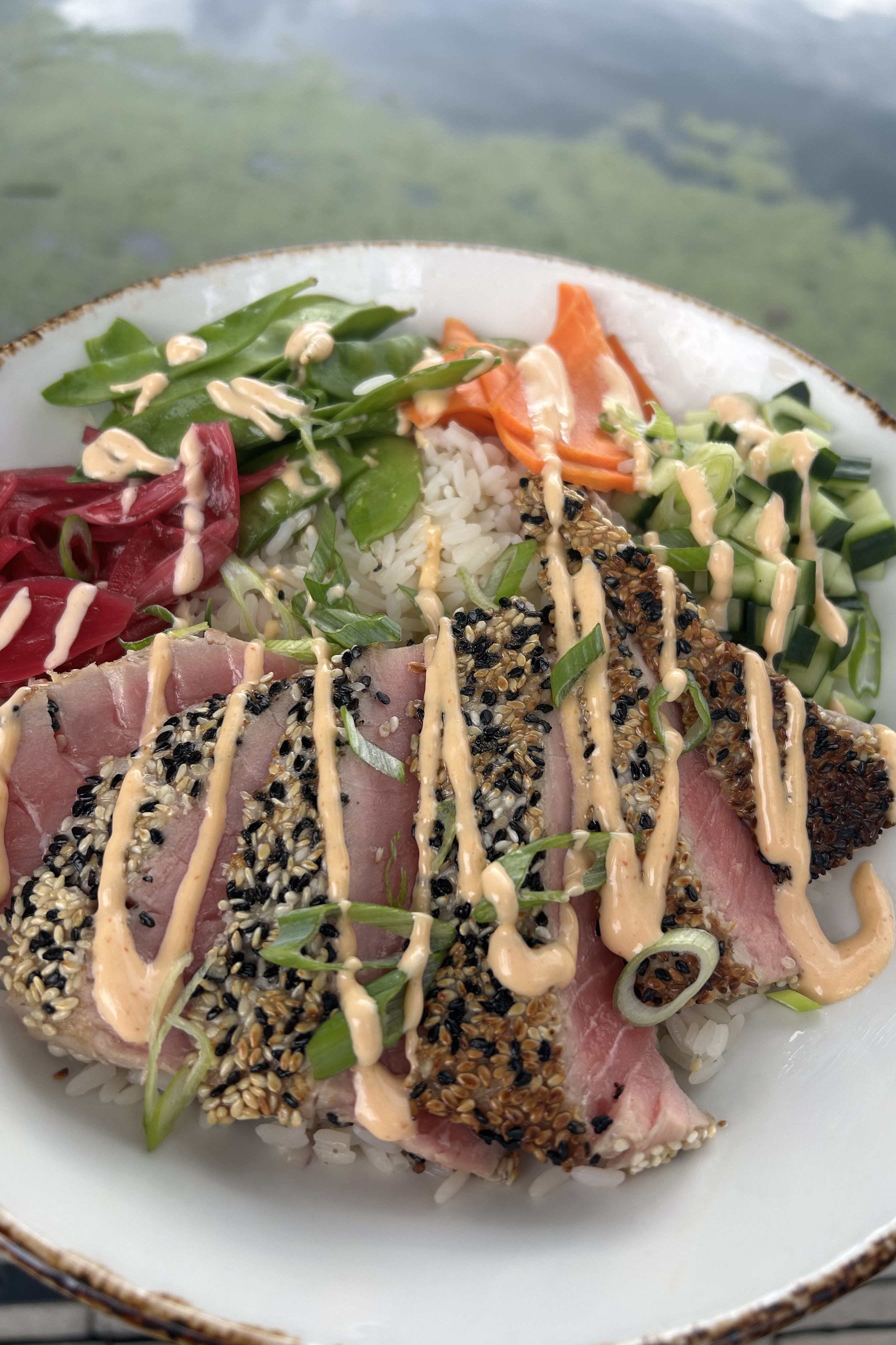 Sesame Tuna by water